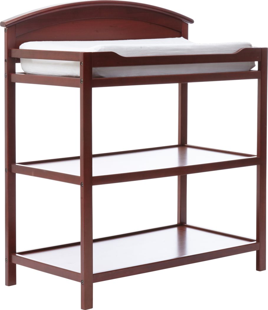 Safety rails enclose all four sides around the top of the table; changing tables for baby nursery