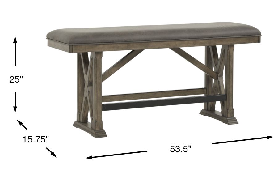 Bristow Charcoal Counter Height Bench Rooms To Go