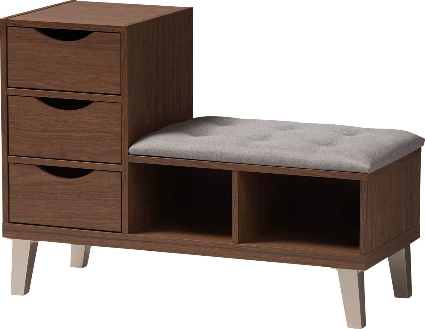 Broadway Walnut Storage Bench Rooms To Go