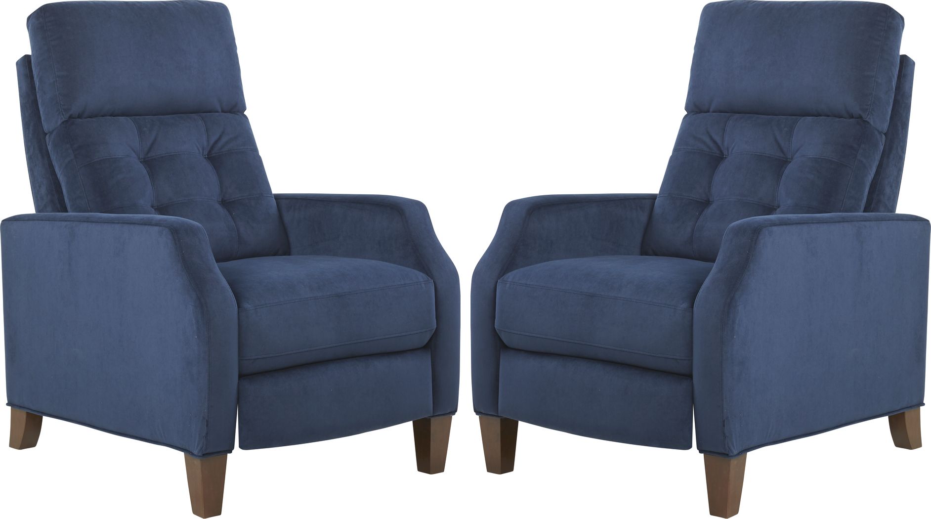 Bromfield Navy Plush Pushback Recliner (Set of 2) Rooms To Go