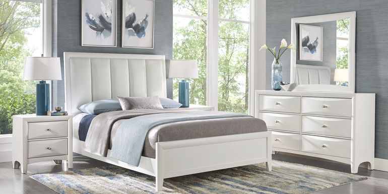 Upholstered Tufted King Size Bedroom Sets, White Upholstered King Bedroom Set