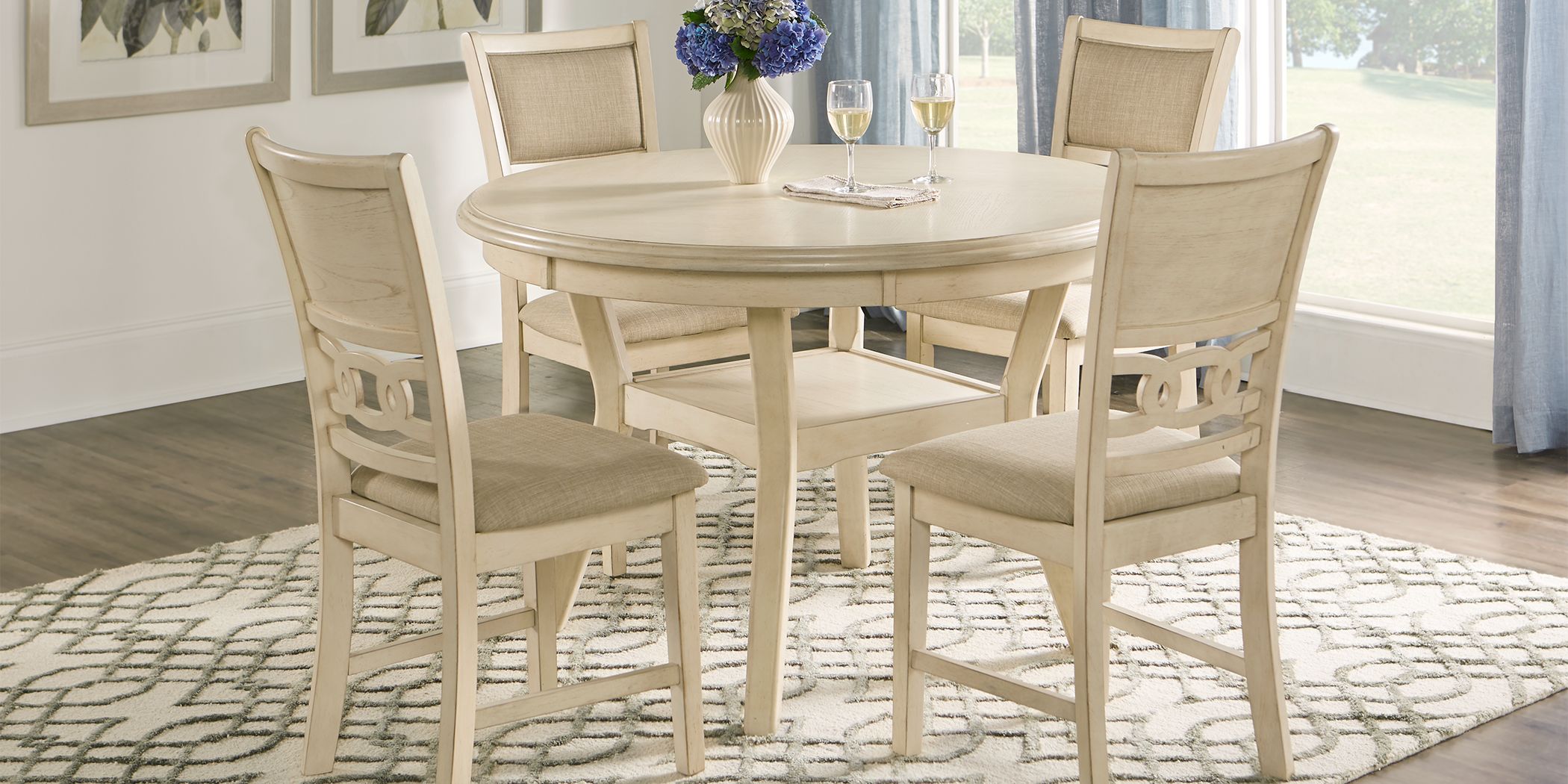 brookgate bisque 5 pc round dining set