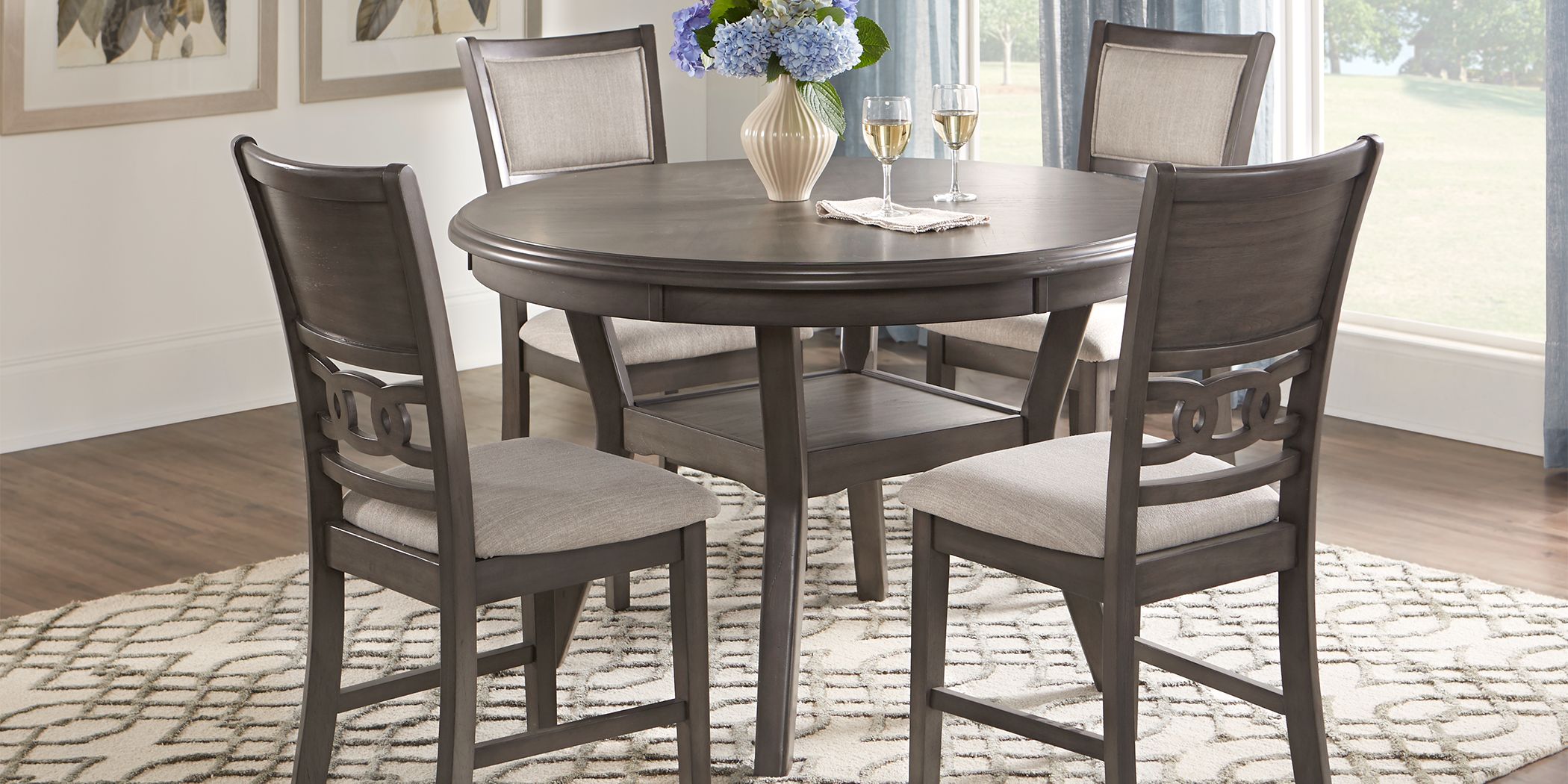 brookgate gray 5 pc round dining set