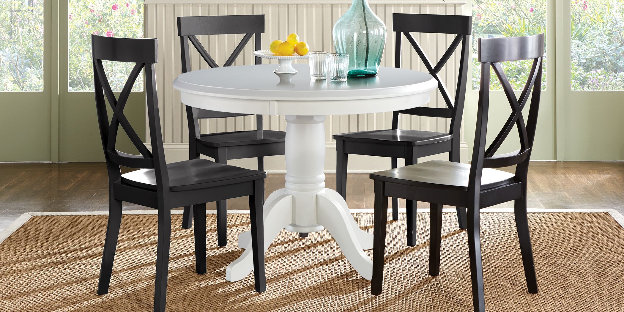 Brynwood White 5 Pc Round Dining Set, White Round Dining Table Chairs