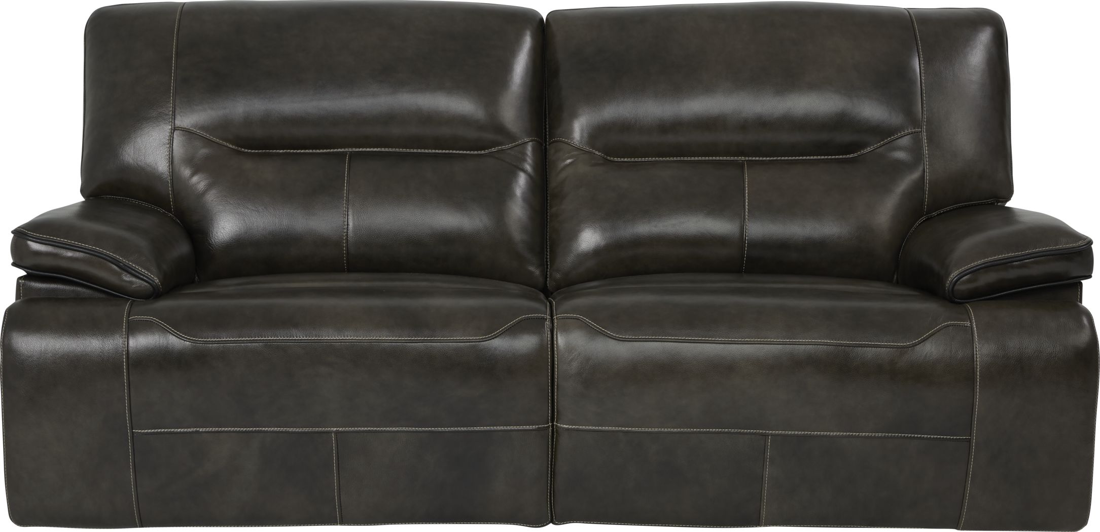 Cindy Crawford Home Caletta Gray Leather Reclining Sofa