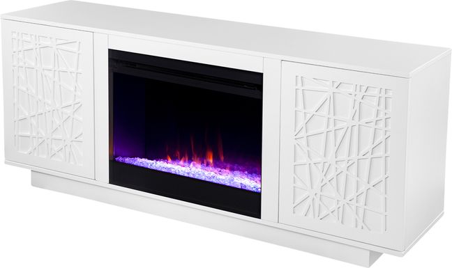 Cannonwolde III White 60 in. Console With Electric Fireplace
