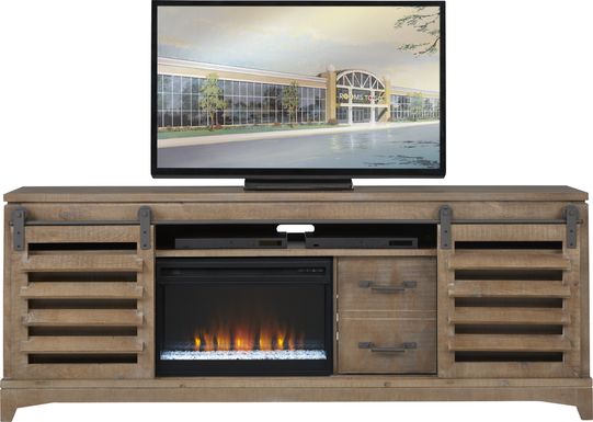 Canoe Creek II Pebble 88 in. Console with Electric Fireplace