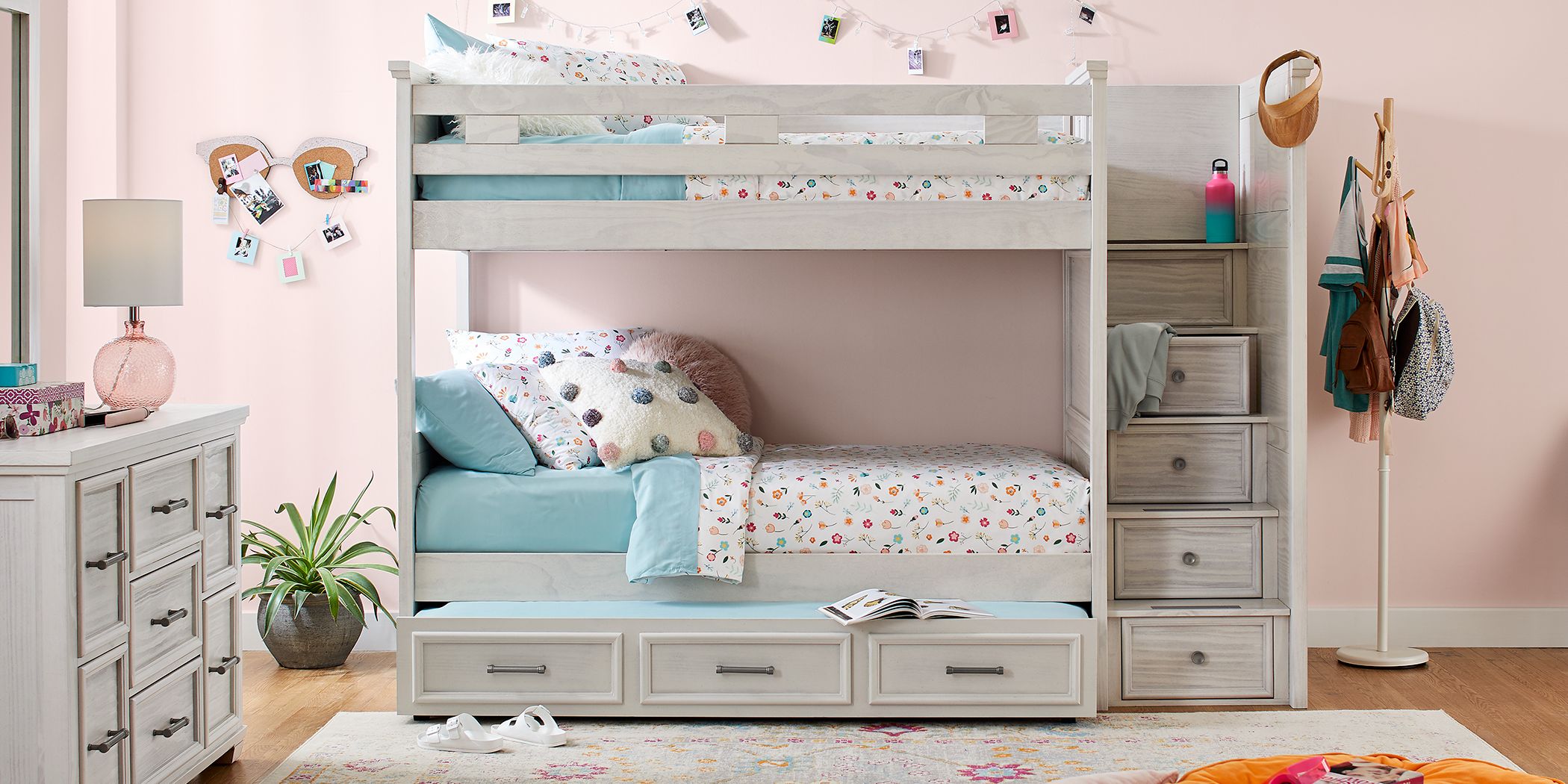Kids Twin Over Full Bunk Beds, Xander Gray Twin Full Bunk Bed