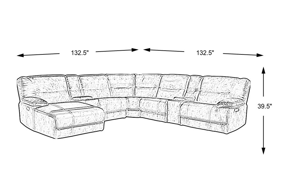 Caranova Camel 7 Pc Dual Power Reclining Sectional Rooms To Go