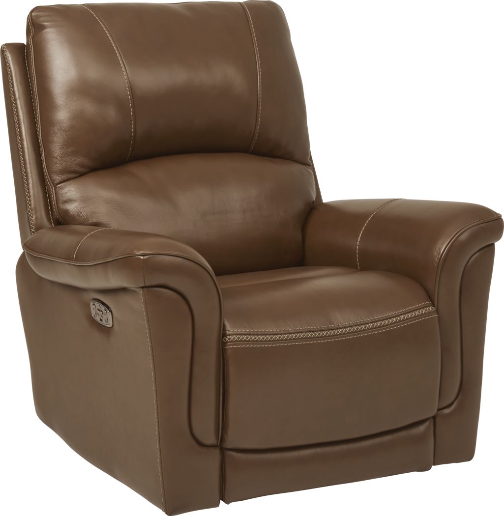 Castmore Brown Triple Power Leather Recliner Rooms To Go