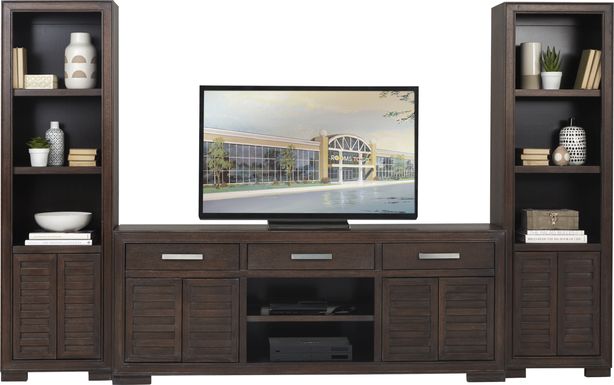 Cates Ridge Tobacco 3 Pc Wall Unit with 81 in. Console