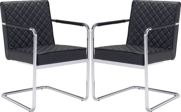 Cayler Black Arm Chairs (Set of 2)