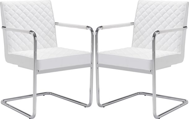Cayler White Arm Chairs (Set of 2)