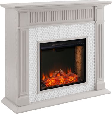 Cedardale III Gray 48 in. Console With Smart Electric Fireplace