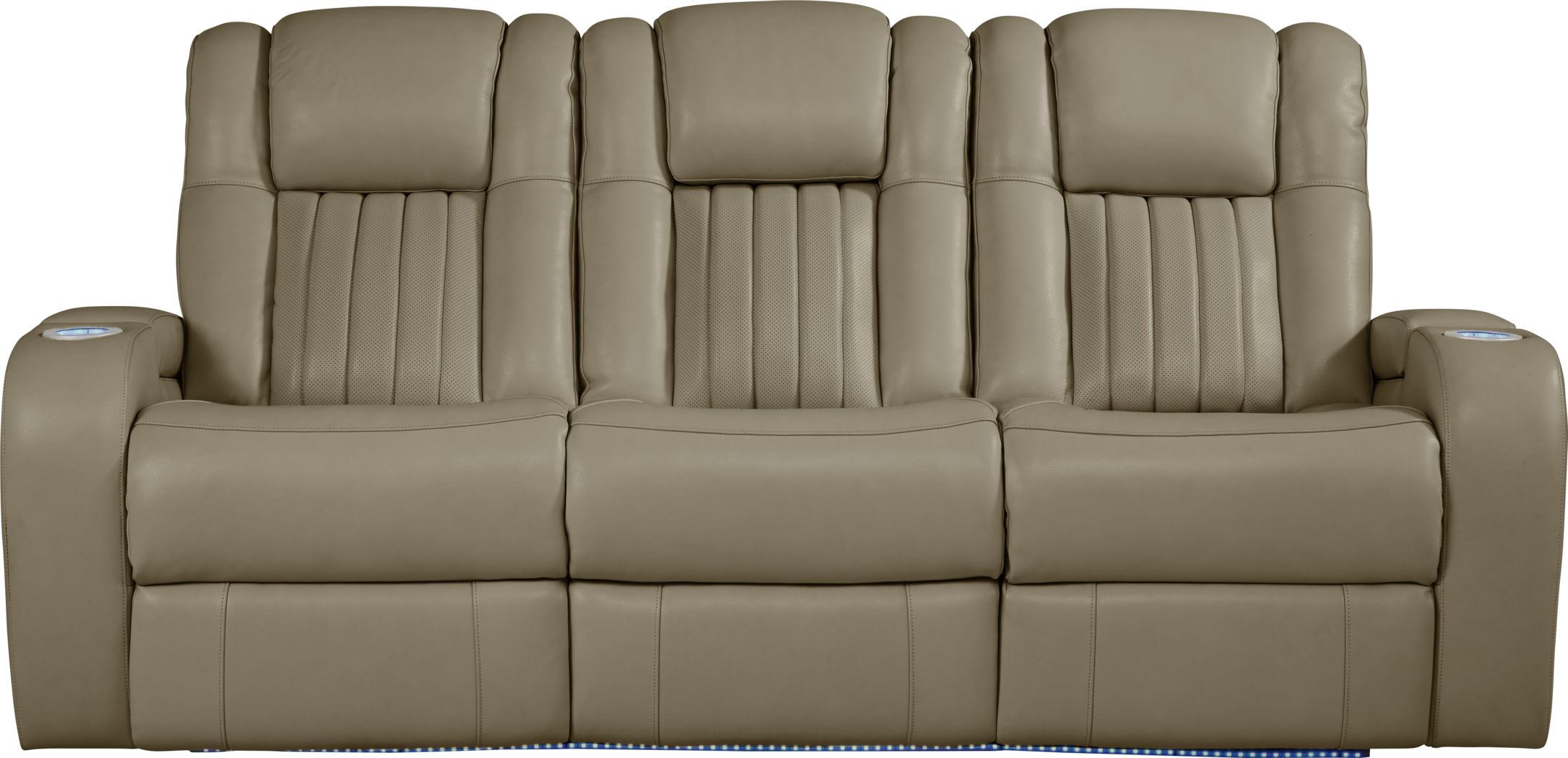 cenova leather dual power reclining sofa