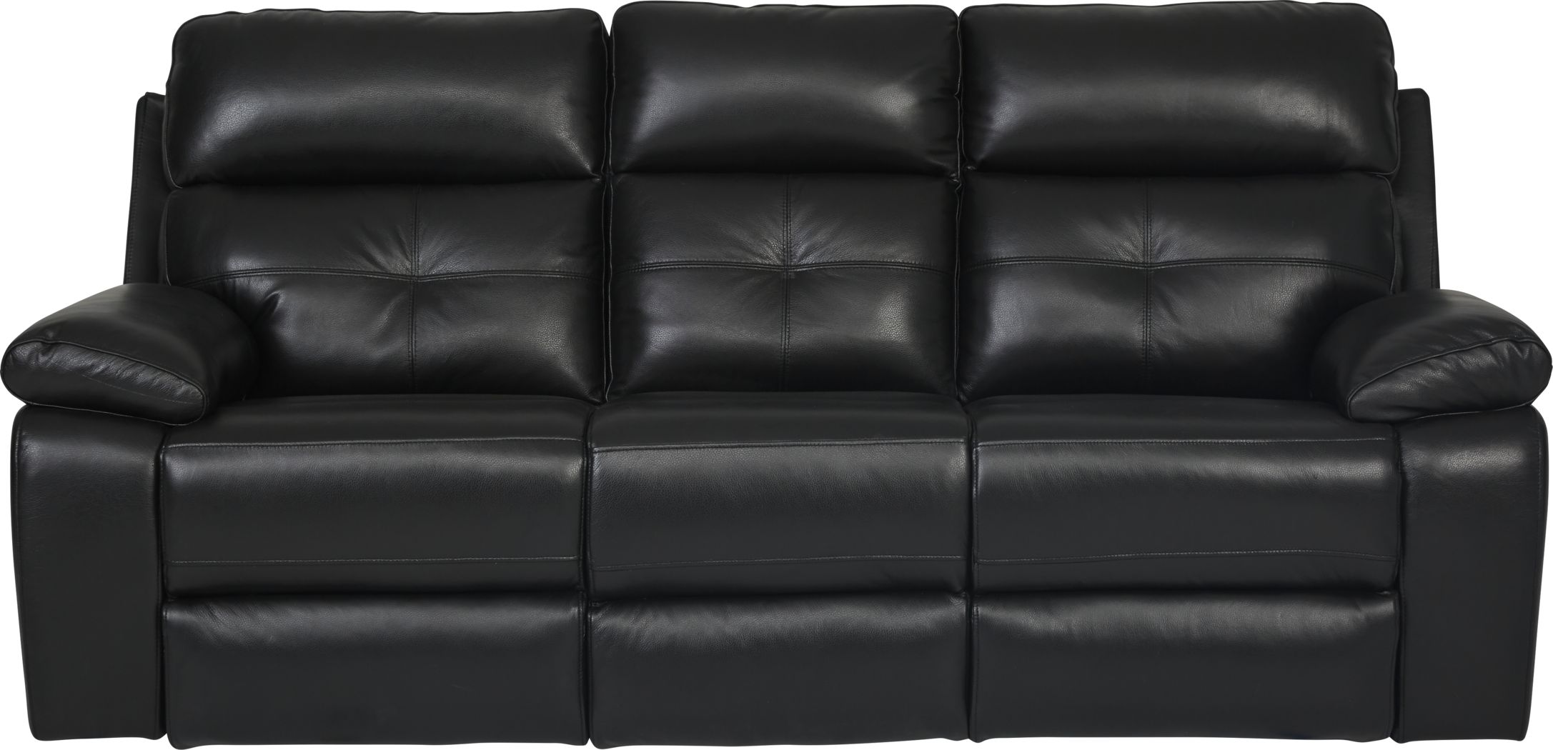 Cepano Black Leather Reclining Sofa 