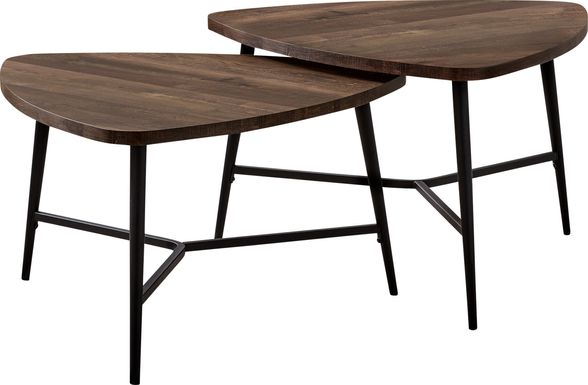 Cevallos Brown Nesting Cocktail Table, Set of 2