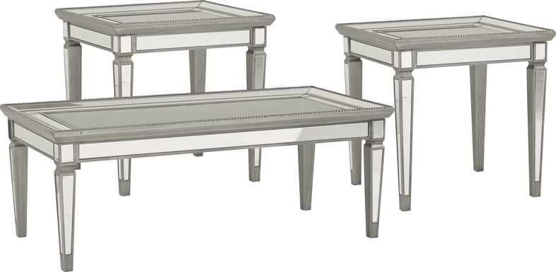 Charlaine Silver 3 Pc Table Set
