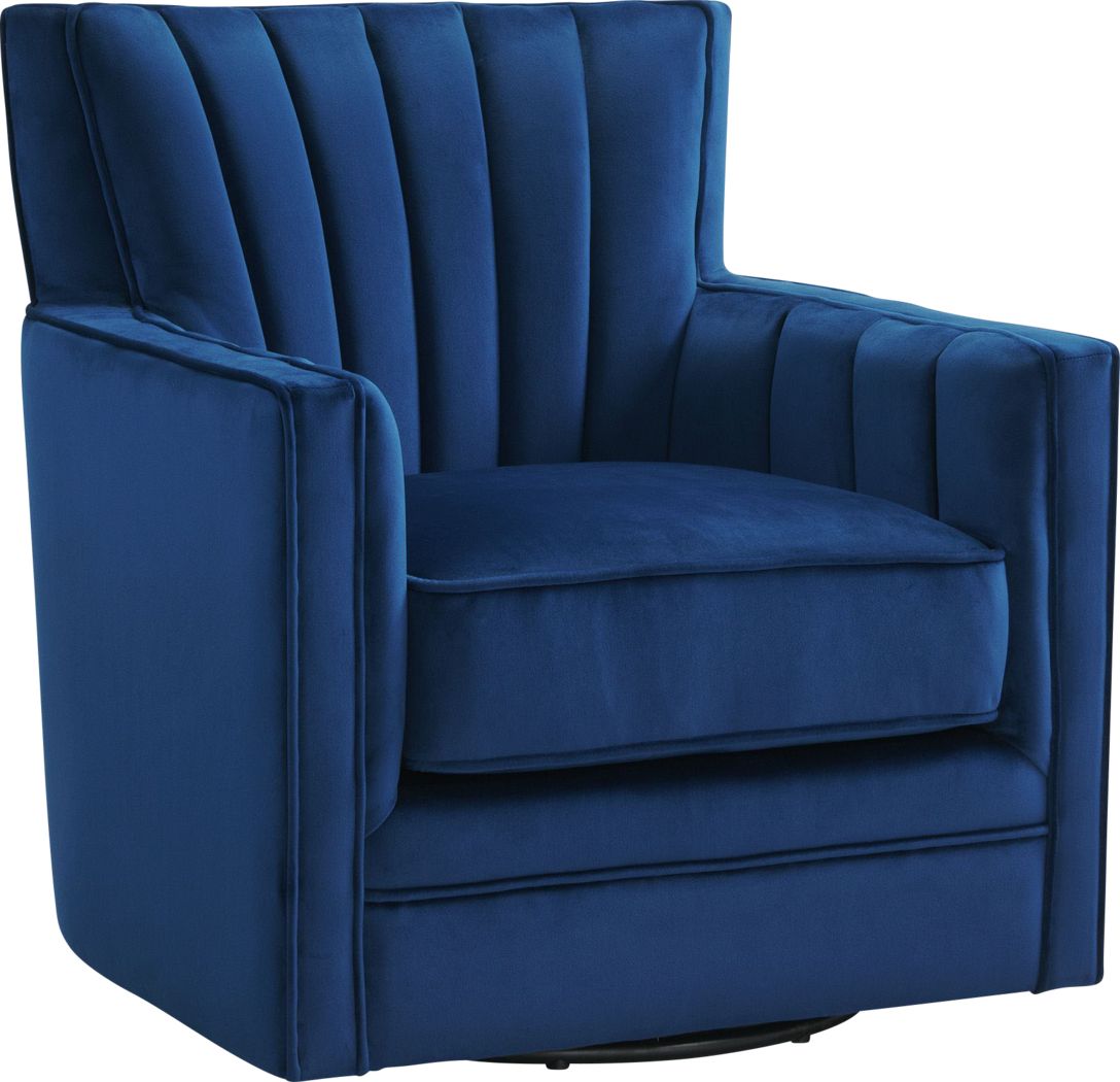 Chippenham Blue Accent Swivel Chair - Rooms To Go
