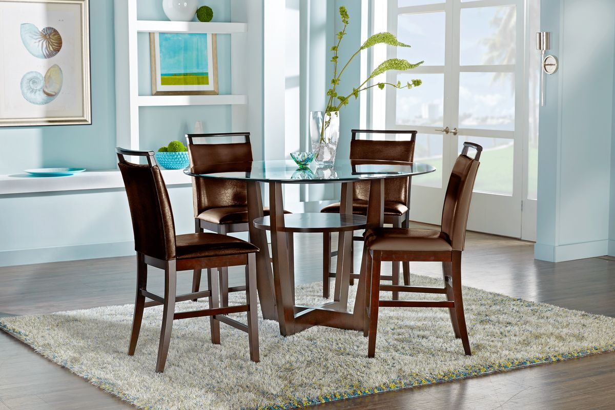 Ciara Espresso Dark Wood Counter Height Dining Table Rooms To Go