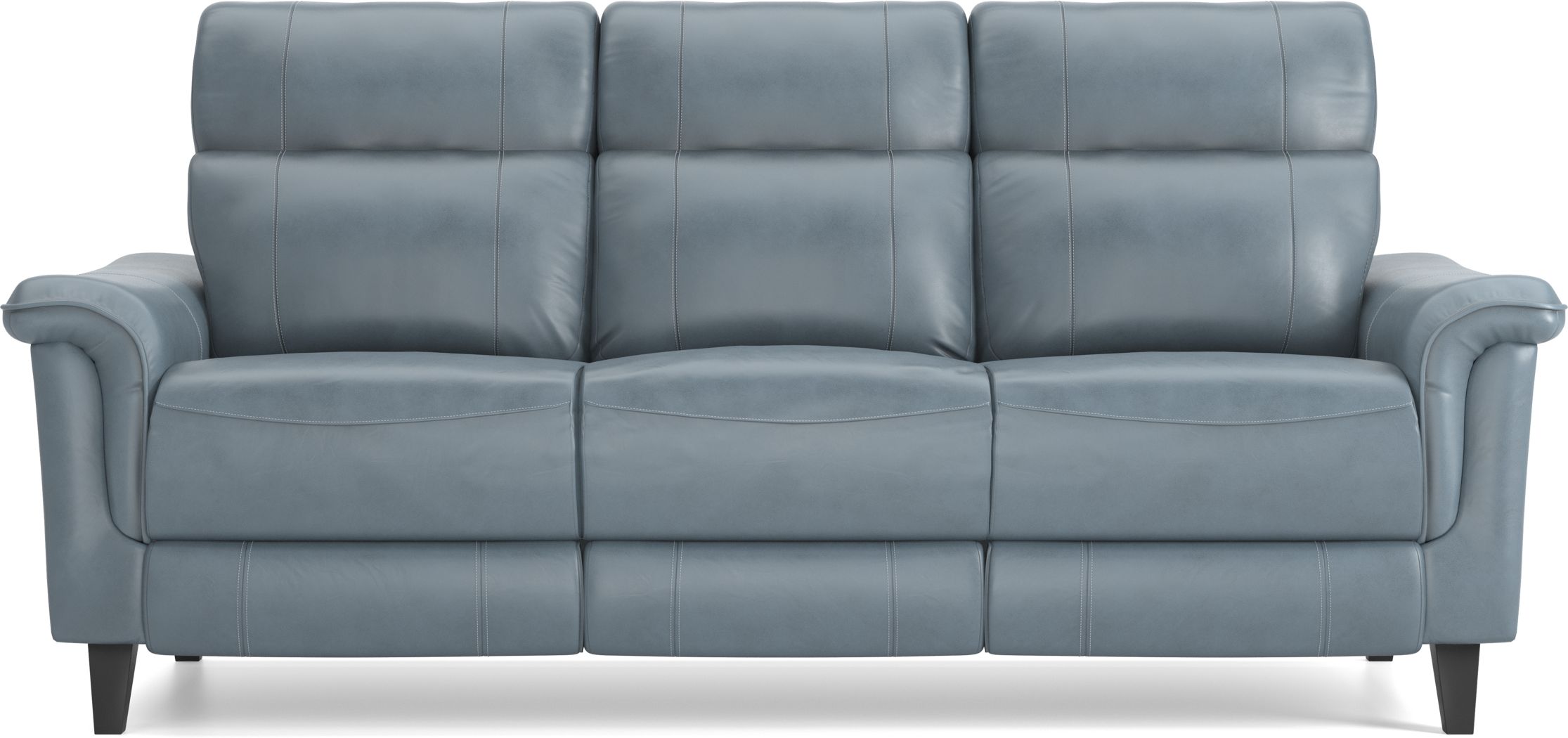 Double Reclining Leather Sofa Odditieszone   Cindy Crawford Home Avezzano Blue Dual Power Reclining Leather Sofa 15171553 Image Item