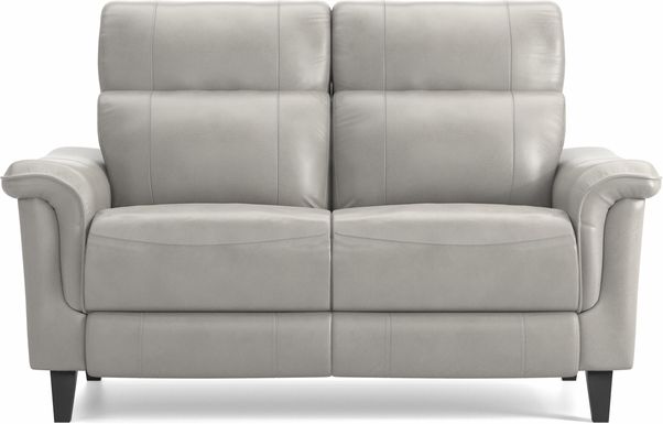 Cindy Crawford Home Avezzano Stone Leather Loveseat