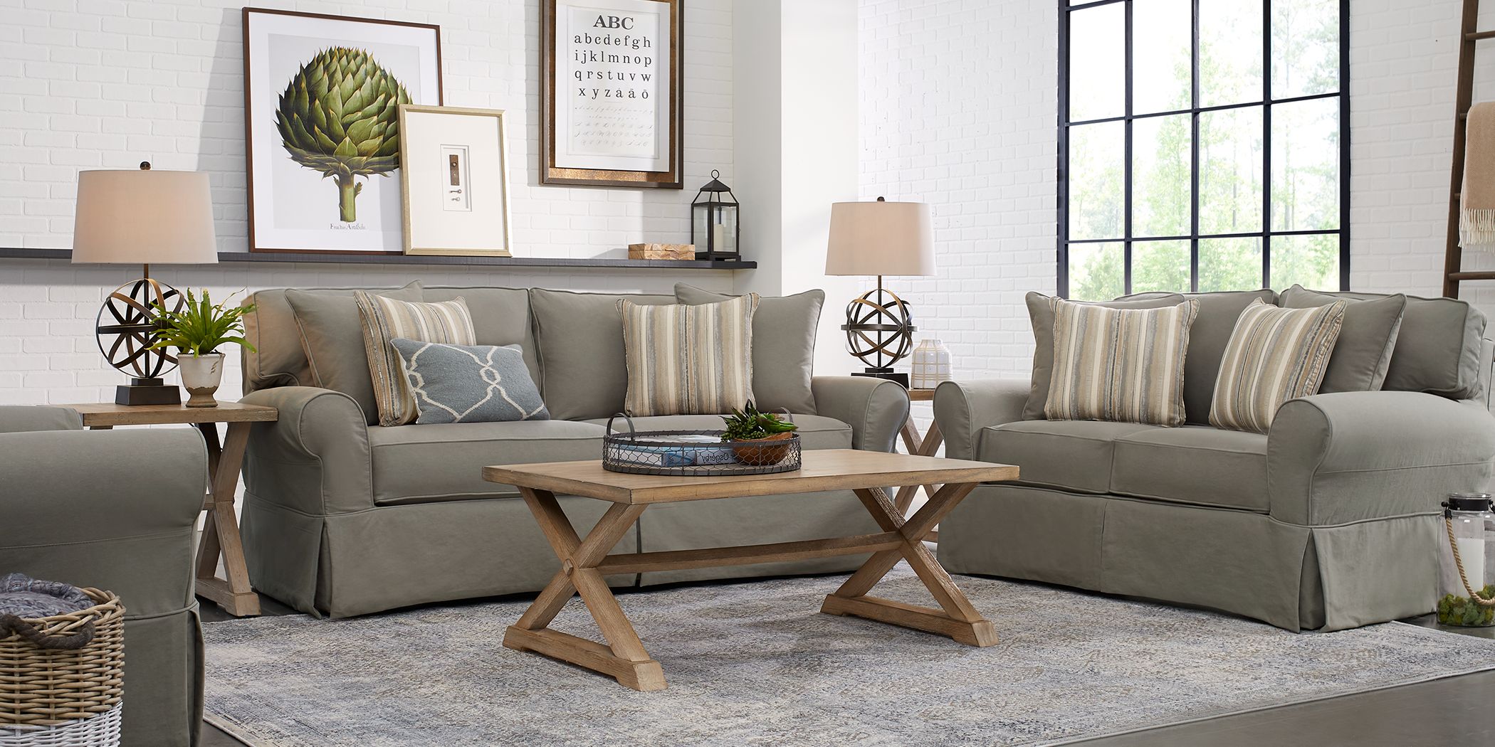 Cindy Crawford Home Beachside Smoke Denim 7 Pc Living Room - Rooms To Go