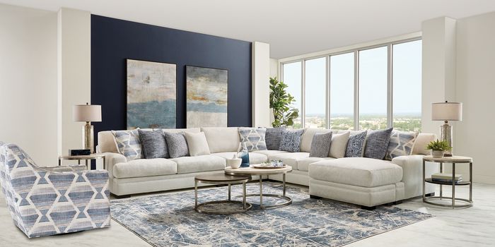 ivory sectional with chaise