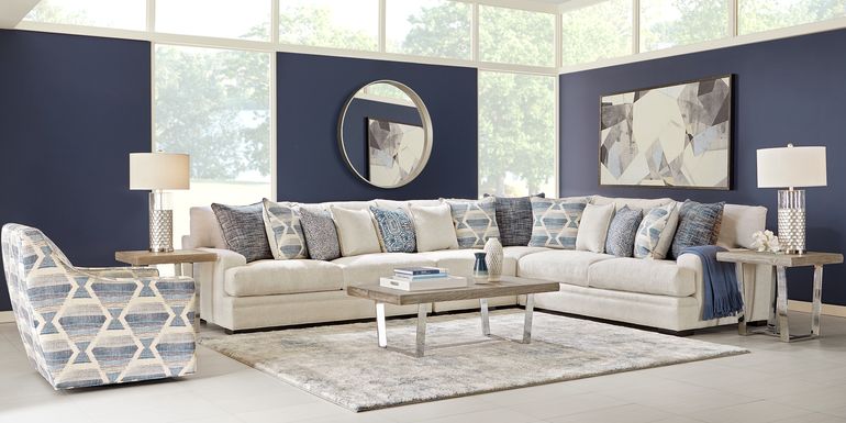 Cindy Crawford Home Bedford Park Ivory 4 Pc Sectional
