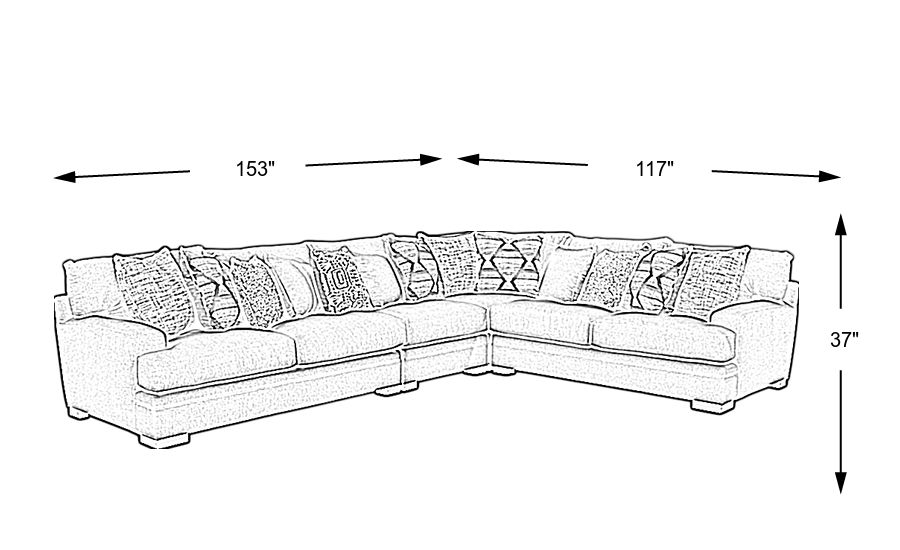 Cindy Crawford Home Bedford Park Ivory 4 Pc Sectional - Rooms To Go