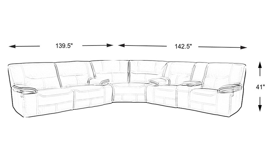 Cindy Crawford Home Caletta Off-White 3 Pc Leather Reclining Sectional ...