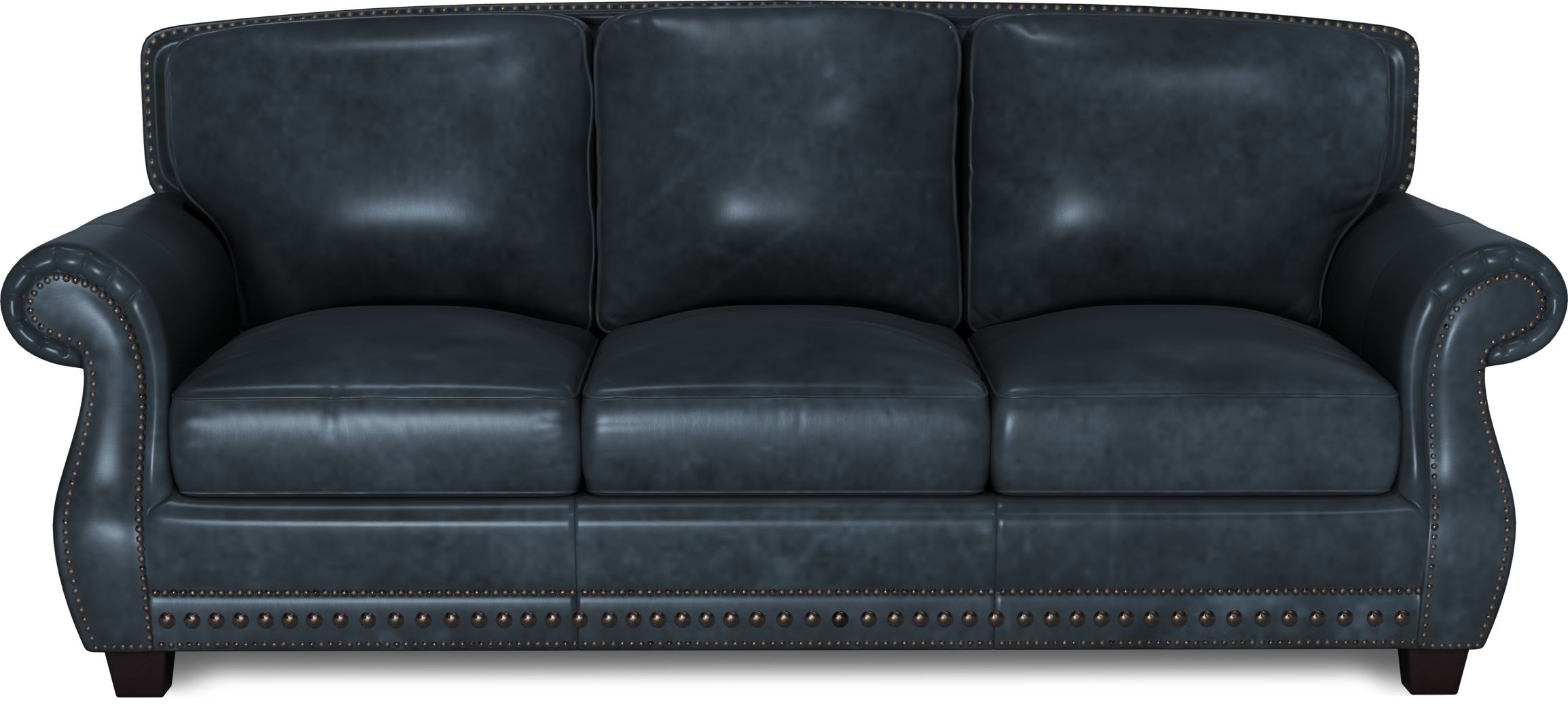 cindy crawford blue leather sofa