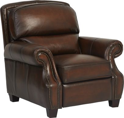 Cindy Crawford Home Calvano Brown Leather Recliner