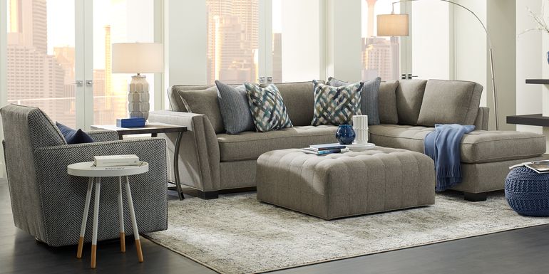 Cindy Crawford Home Calvin Heights Cobblestone Textured 2 Pc Sectional