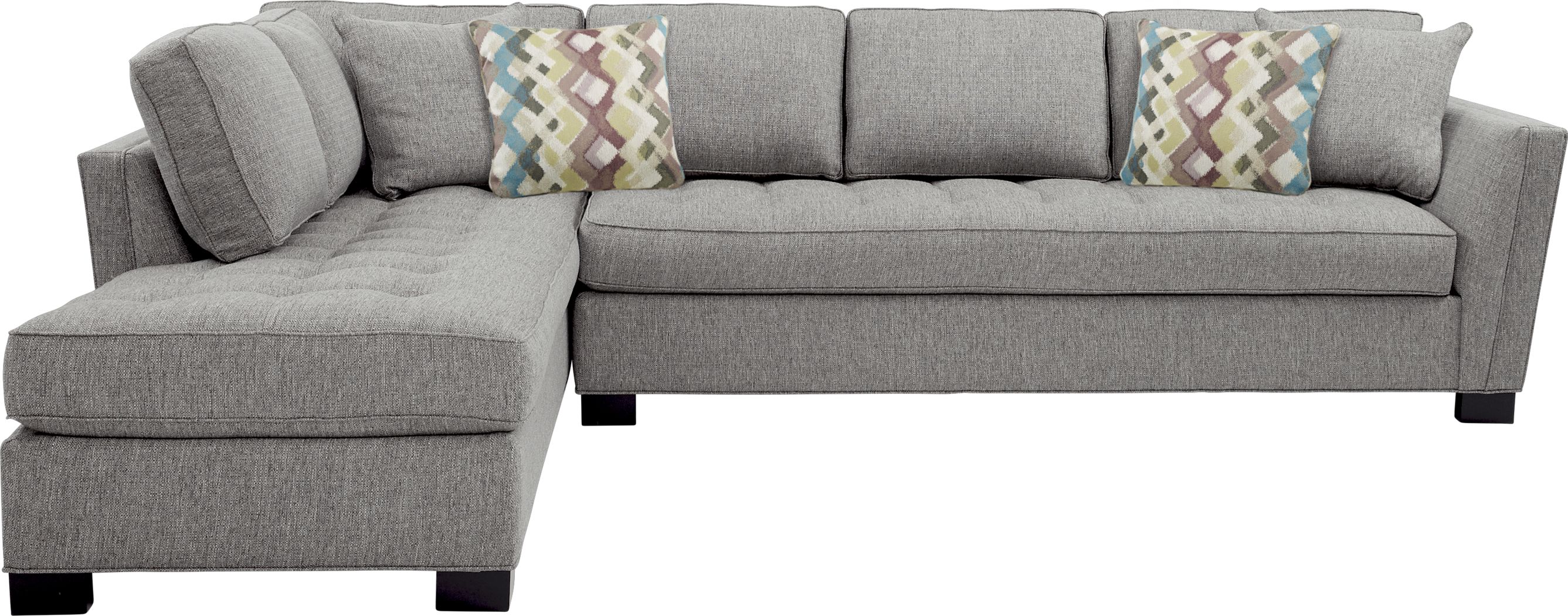 Cindy Crawford Home Calvin Heights Gray Textured 2 Pc XL Sectional