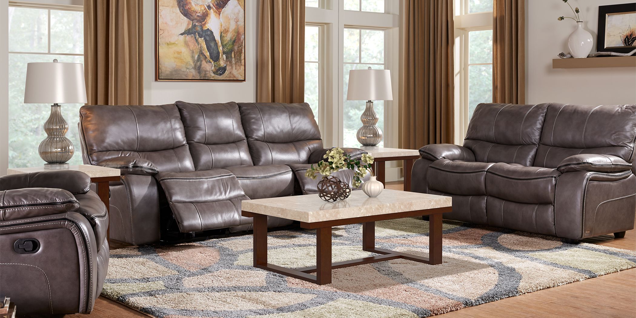 Cindy Crawford Grey Living Room Set