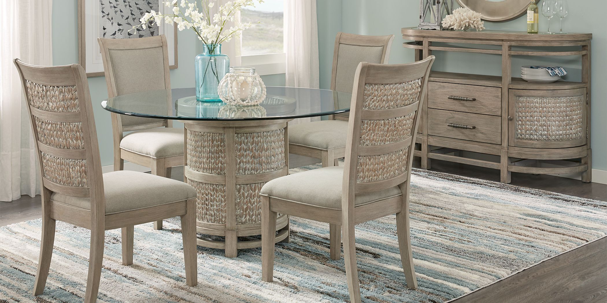 5 Pc Round Dining Room, Rooms To Go Cindy Crawford Dining Room Sets