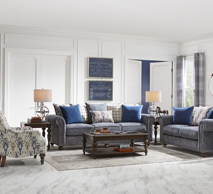 Cindy Crawford Home Greenwich Pointe Navy 5 Pc Living Room