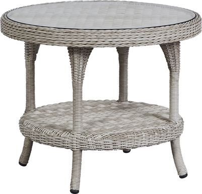 Cindy Crawford Home Hamptons Cove Gray Outdoor Round End Table