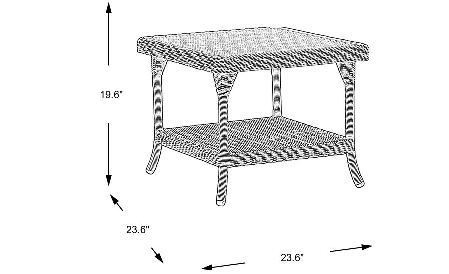 Cindy Crawford Home Hamptons Cove Gray Outdoor Square End Table Rooms
