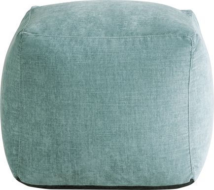 Cindy Crawford Home Hanover Teal Chenille Accent Pouf