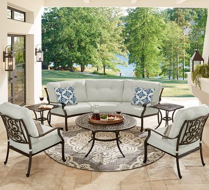 Cindy Crawford Home Lake Como Antique Bronze 3 Pc Outdoor Sectional with Ash Cushions