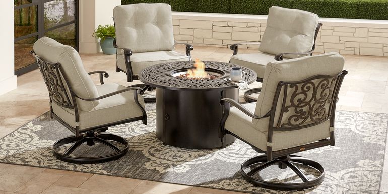 Outdoor Patio Seating Sets With Fire, Outdoor Patio Fire Pit Table Set