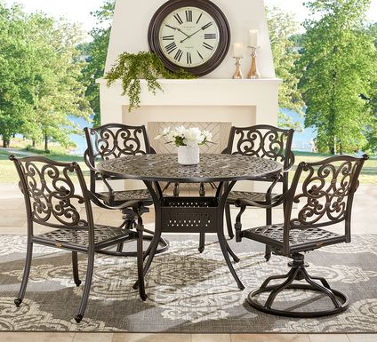 Cindy Crawford Home Lake Como Antique Bronze 5 Pc Round Outdoor Dining Set
