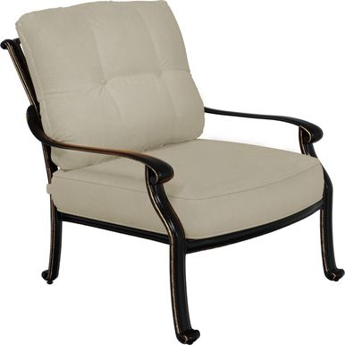 Cindy Crawford Home Lake Como Antique Bronze Outdoor Club Chair With Mushroom Cushions