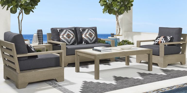 Cindy Crawford Home Lake Tahoe Gray 4 Pc Outdoor Seating Set with Char Cushions
