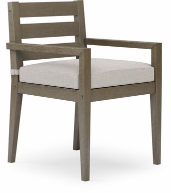 Cindy Crawford Home Lake Tahoe Gray Outdoor Arm Chair with Beige Cushion