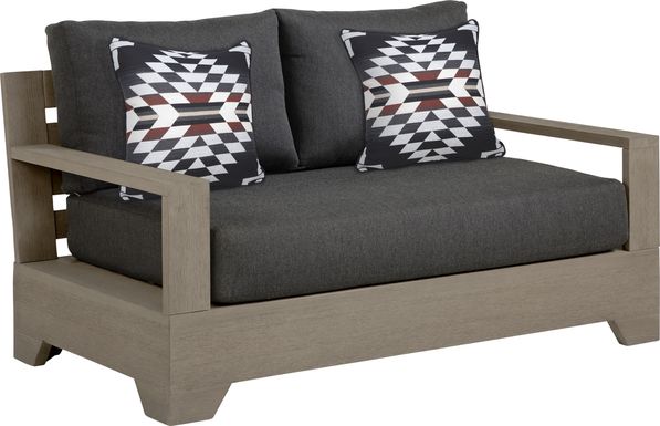 Cindy Crawford Home Lake Tahoe Gray Outdoor Loveseat with Char Cushions