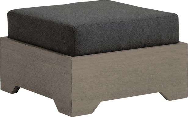 Cindy Crawford Home Lake Tahoe Gray Outdoor Ottoman with Char Cushion