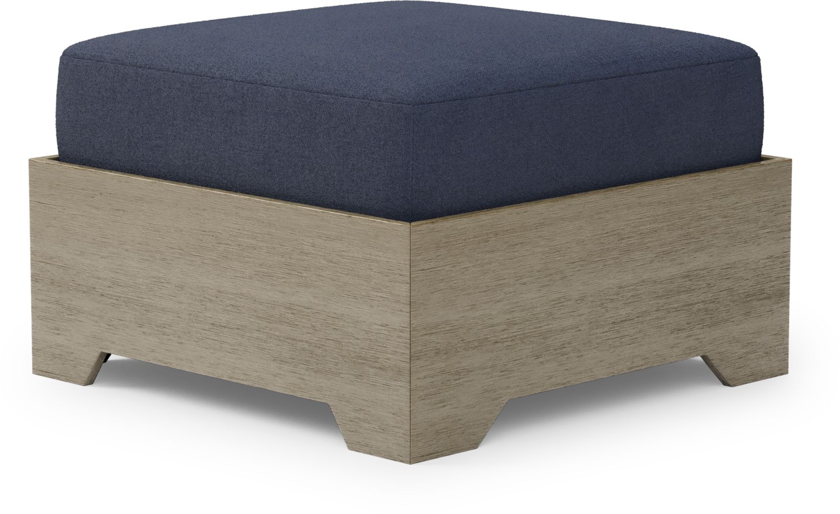 Cindy Crawford Home Lake Tahoe Gray Outdoor Ottoman with Indigo Cushion